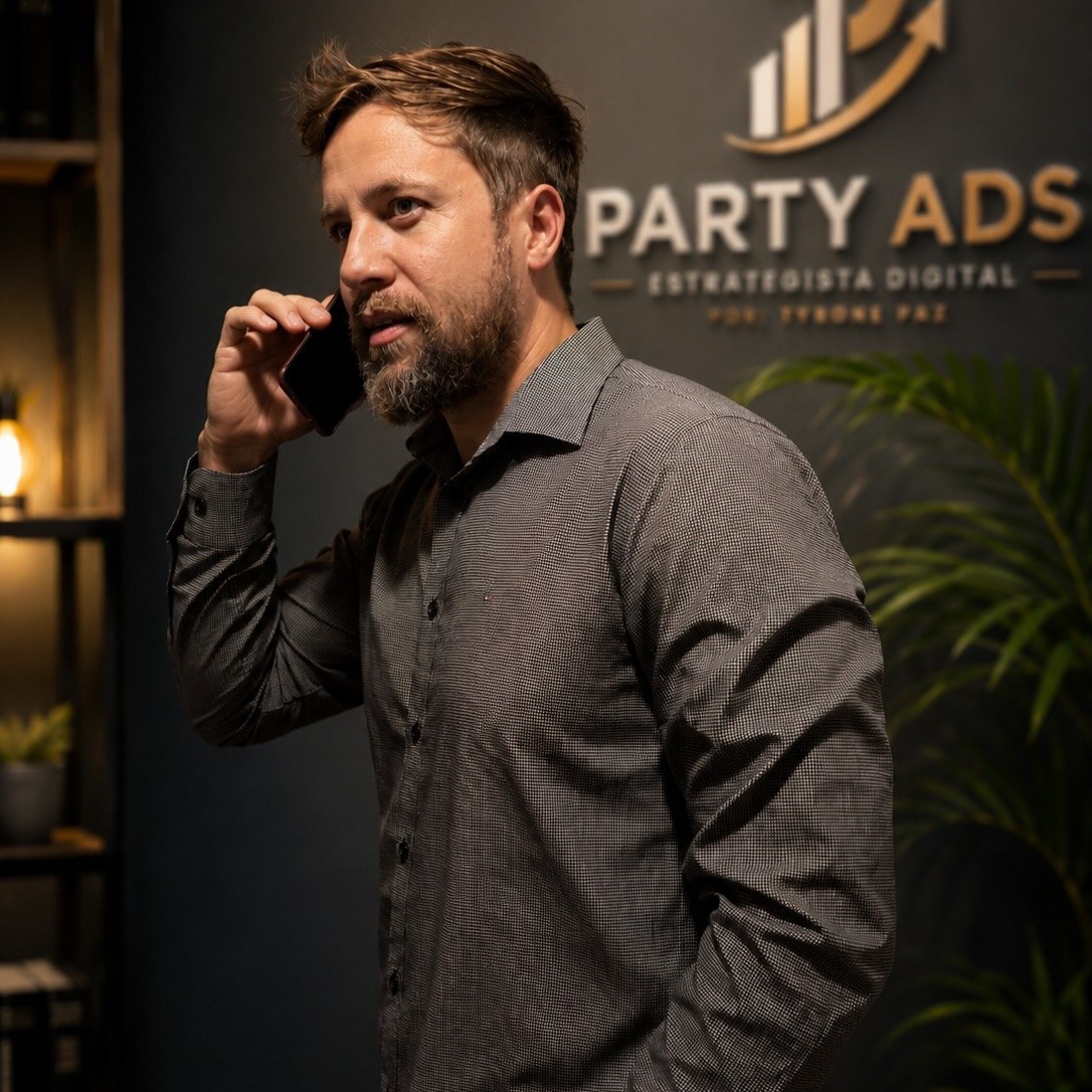 Tyrone Paz, estrategista digital, em evento de marketing